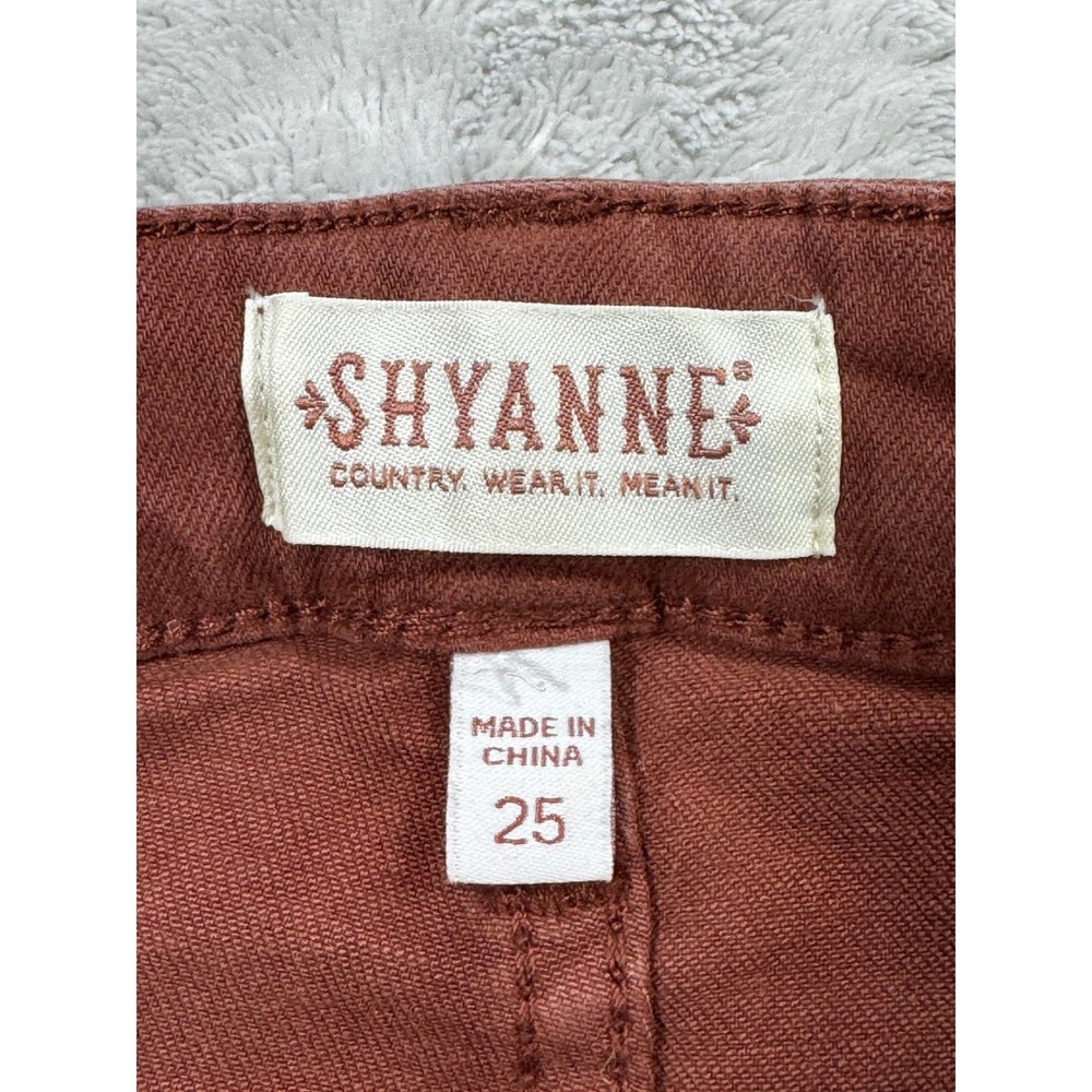 Shyanne Womens Flare Overlap Hem Rust Denim Jeans 25 Meas: 24x31.5 - Picture 6 of 9